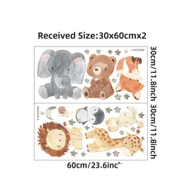 Kids Toy Stickers Cartoon Animal Decals Elephant Lion Giraffe Wall For Room Bedroom Baby Nursery Decor Drop Delivery Toys Gifts Novelt Otqyw
