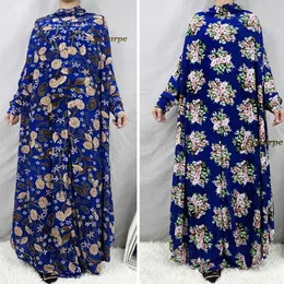 Ethnic Clothing 1 Pieces Muslim Hijabs Dress Womens Prayer Garment Dubai Abaya Arab Jibab Islam Flowers Djellaba Femmel Khimar Caftan Clothes T240510