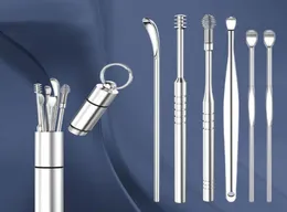 Aplikatory gąbek bawełniany PCSSet Portable Ear Pick łyżka 360 ° spirala Spiral Earpick Wax Cleaner Care Stael Stael Care7869593