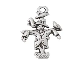 Whole Alloy Antique Silver Plated Scarecrow Shape Charms Fork Farmers 1525mm 100st AAC3828357714