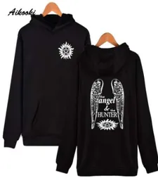 Aikooki 초자연 천사와 사냥꾼 후드 남성 여자 후 까마귀와 스웨트 셔츠 남자 후드 가이 브랜드 패션 의류 초자연 5985416
