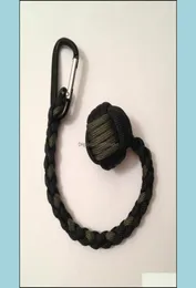 Kluczowe pierścienie biżuteria Monkey Fist Blak 1quot Steel Ball Self Obrona 550 Paracord ręcznie wykonany w Chinach Drop dostawa 2021 PV6B2644146