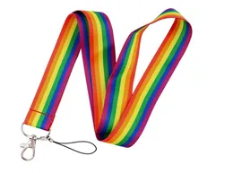 LGBT Rainbow gej biseksualny lesbijska flaga flagi paska szyi smycze klawisze klucze identyfikator gym gym charm keycord USB Uchwyt odznaka hang 4790945
