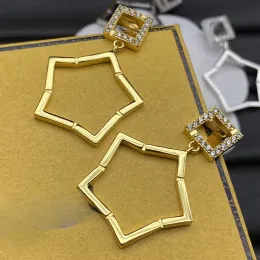 Projektant złoty kolczyki Studs gwiazdy Kolczyki Hoop Srebrne kolczyki Dangle Luksusowe ozdoby biżuteria Kobieta na imprezę ucha prezent 2432885D