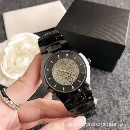 Marka kwarcowa zegarek na nadgarstek dla kobiet dziewczyna 3 tarcza kryształowy metalowy stalowy zespół zegarki luksusowe złote kobiety zegarek marki projektantki na rękę Diamond Lady Watches
