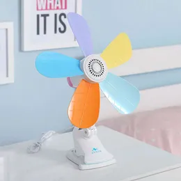 Ventilador de clipe pequeno elétrico elétrico portátil mini -cama aluno dormitório da área de trabalho da área de trabalho colorido baixo