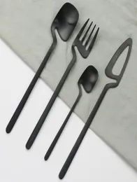 Matte Black Cutlery Set 1810 Stainless Steel Dinner Tableware Flatware Set Knife Fork Spoon Dinnerware Party Silverware8072203