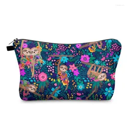 Storage Bags Lovely Monkey Printed Pencil Bag Fashion Women Cosmetics Organizer For Travel Colorful Lady Small Gift