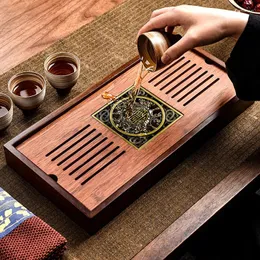 TEA TRAYS Tunga bambu kopparbricka retro hushåll vattenlagring torr bubbla kontor vardagsrum trä