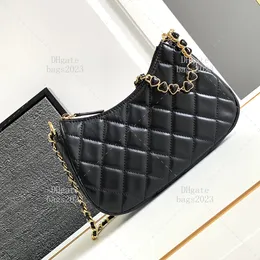 Miłość Enami Burzacz Cielę Half Moon Bag worka Projektantka Torba Diamond Lattice Lady Torebka Łańcuchowa torba na ramię z pudełkiem LC435