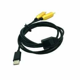 Ny 2024 Type-C USB C till 2 Dual RCA Male Signal för Video AV Audio Adapter Cable Converter Funktion Mobiltelefon Tillbehör Konverterare för
