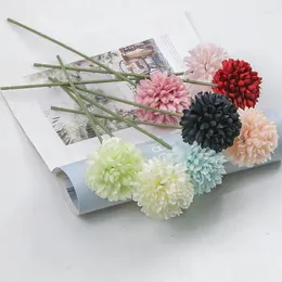 装飾的な花人工diyシングルフラワータンドンリオンテーブルテニスchrysanthemumリビングルームウェディングパーティーガーデンホームデコレーション
