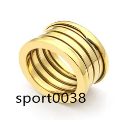 Titanium Steel Fashiion Eleastic Marke Luxus Hochzeit Springringe für Frauen Schmuck Wide Version Die neueste 18K Gold Love Ring3085147