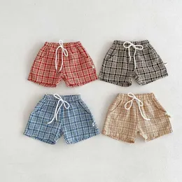 Shorts 2024 Summer Boys Shorts da 0 a 3 anni ragazze neonate tasca elastica tasca piatta in stile coreano abbigliamento per bambini d240510