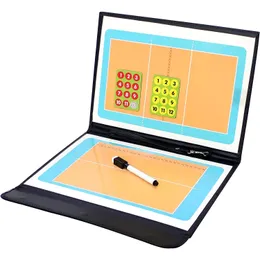 Foldbar volleybollfotboll Basketball Magnetic Tactic Board Coaching Strategy Board Marker Pieces 2in1 Pen Football Equipment 240510