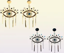 Nytt mode överdrivet berömd varumärkesdesigner djävul039s ögonörhängen legering med diamantblå ögonstudörhängen6358952
