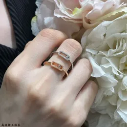 Ewlery Messis Halsketten Designer Messikas Ring rutscht Hohlband Diamant Ring Roségold Paar Ring Full Diamond Ehering Smart Schmuck klein und Luxus