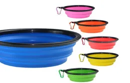 Pet Dog Bowls Sile Puppy Collapsible Bowl Pet Feeding Bowls With Climbing Buckle Outdoor Travel Portable Dog Food7773785