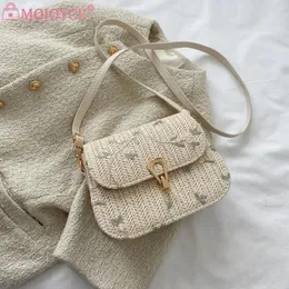 토트 여성 밀짚 크로스 바디 가방 조절 가능한 스트랩 꽃 지갑 Hasp 클로저 직조 여성 여름 해변