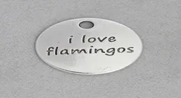 Alia de moda Round I Love Unicorns I Love Flamingos Message Pingente Charms for Kids 50pcs 21mm AAC18901276949