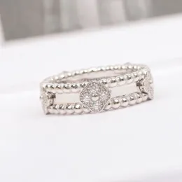 Anelli 925 Silver Ring Luck Flower Jewelry Anelli da donna a quattro foglie Fashion Fashion Diamond Classic Mans Gioielli Anello di fidanzamento dei gioielli