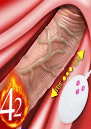 Teles Вибрирующие толчок реалистичного фаллоимитатора женская мастурбация с всасывающей чашкой отопление пениса Дистанционное управление членом для женщин 2203305163552