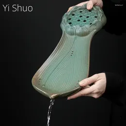 Tacki herbaty japońskie serce Lotus suchy taca do pojemności ceramiczna gospodarstwo domowe vintage typu do przechowywania wody