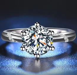 Boeycjr 925 Silver 0 5ct 1ct 2ct f Color moissanite vvs Обручальное свадебное кольцо с бриллиантом с национальным сертификатом для женщин 2011129258660