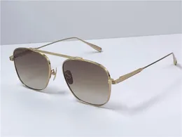 Squared Pilot Sunglasses Metal Frame Brown Shaded Men Designer Sunglasses Summer Shades Sunnies Lunettes de Soleil UV400 Eyewear