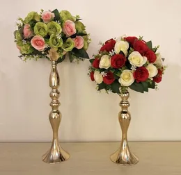50cm yükseklik metal mum tutucu mum standı düğün merkezinde çiçek rafı yol kurşun altın ve gümüş7955645