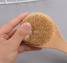 Dry Bath Body Brush Back Scrubber Antislip Short Wooden Handle Natural Bristles Shower Exfoliating Massager DD5431844