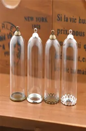 10set 5018mm jarra de campainha de tubo de vidro oco com ajuste BASE BEADS CAP CONSELHO DE VIDOS PENENTE PENDE
