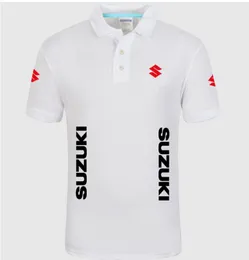 Летняя высококачественная бренда Suzuki Logo Polo с коротким рубашкой мода повседневная твердая рубашка поло