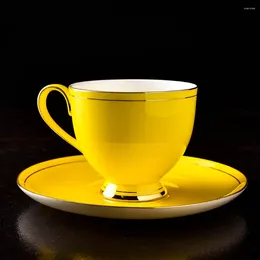 Xícaras picadas de cádmio grátis cerâmica amarelo esmalte amarelo osso pigmentado porcela