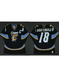 001 Custom Jared Nightingale Toledo Walleye 2016 ECHL Cuppains Club Hockey Jersey или Custom Любое название или номер Retro 5085382