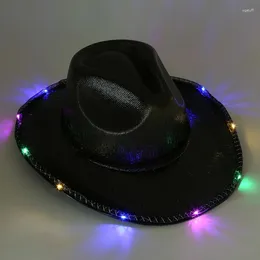 Berets Vacation Cowboy Hat светящаяся федора для мужчин -комика актера