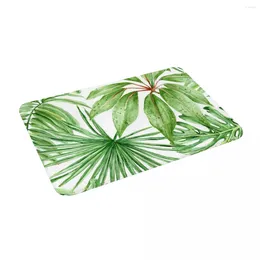 Ковры акварельные пальмовые листья 24 "x 16" не впитывают коврик для ванны для домашнего декора/кухня/вход/внутренняя/открытая/гостиная