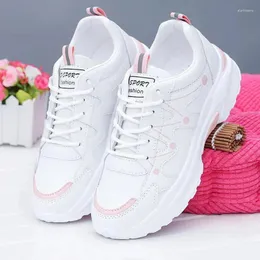 Casual Shoes Sports Female 2024 Spring Women's Tide Running Pu Small White Old Daddy
