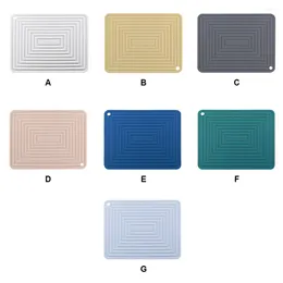 Table Mats Mat Wave Pot Dish Plate Placemat Holder Folding Reusable Cushion Cup Dining Room Desktop Protector Pad Blue