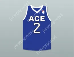 CUSTOM NAY Mens Youth/Kids BDOT 2 ACE FAMILY CHARITY BLUE BASKETBALL JERSEY TOP Stitched S-6XL