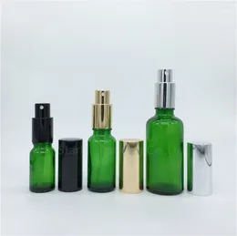 Speicherflaschen 5ml 10 ml 15 ml 20ml 30 ml 50 ml 100 ml leerer grüner Glassprayflasche Parfüm Behälter Nachfüllbares kosmetisches Atomizer