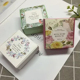 Gift Wrap 10PCS Soap Packaging Box Craft Paper Boxes Handmade Wedding Present Packing Case 75x75x30 Mm