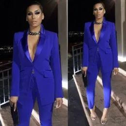 Royal Blue Mother of the Bride Dresses Ladies Party Suits Blazer Pant Formal Office Work Sexy Tuxedos 275k
