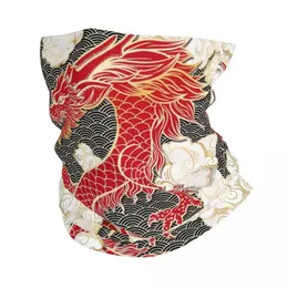 Modegesichtsmasken Hals Gamper Chinese Red Dragon Totem Muster Winter Stirnband Warm Ski Pipe Schal Traditionelles asiatisches Bandana -Tor Q240510