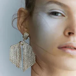 Stud Earrings Amaiyllis Luxury Rhinestone Chain Tassel For Women Multi Layer Crystal Chandelier Geo Statement