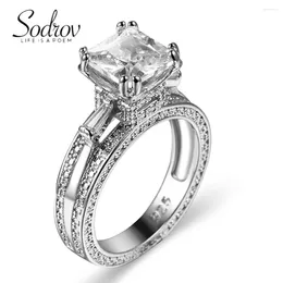 Cluster Rings Sodrov Classic Clear Zircon Jewelry Engagement Wedding for Women Festival Gift Ring