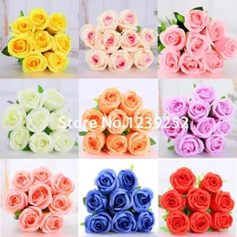 Decorative Flowers Yoshiko 8Pcs Wedding Decoration Rose Artificial Fake DIY Home Table Party Sending Roses Silk Flower Bouquet