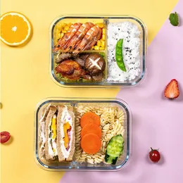 Abendessen 1pc tragbare Glas -Lunchbox mit Deckelmahlzeiten zubereiten luftdicht Bento BPA kostenlos und leck