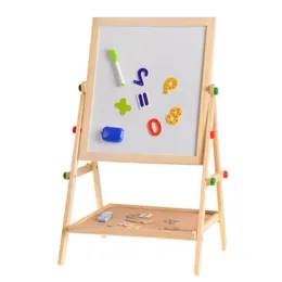 الرسم الخشبي السوداء البيضاء مزدوجة الجانبين قابلة للتعديل لعبة easel اللوحة لعبة التعليم المبكر التعلم ألعاب للأطفال 240510