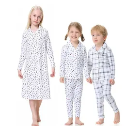 AP Oma Rose Opa Plaid Set Kleid Strampler Girls Jungen Familie passende Kleidung Baumwolle Freizeitkleidung 240507